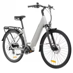 [EU Direct] 28 Inches E-Bike E-City Bike 10.4Ah Removable Battery City Bike with Pannier Rack for Commuters Color: Grey