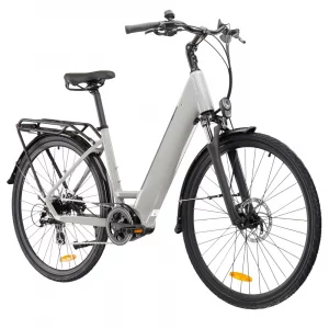 [EU Direct] 28 Inches E-Bike E-City Bike 10.4Ah Removable Battery City Bike with Pannier Rack for Commuters Color: Grey